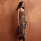 trueBrowns Black Print Straight Kurta Set | Swadesiicart