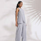 trueBrowns Grey Cotton Stripe Co-ord Set - Swadesiicart