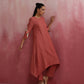 trueBrowns Peach Cotton Dobby Kurta Set | Swadesiicart