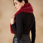 InWeave Women's Bright Rust Faux Fur Neck Warmer - Swadesiicart