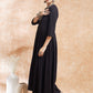 InWeave Women's Black Chikankari Long Anarkali Kurta Sharara Set - Swadesiicart