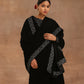 trueBrowns Black Velvet Embroidered Shawl | Swadesiicart