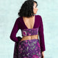 trueBrowns Wine Velvet With Print Detail Blouse | Swadesiicart