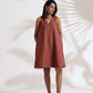 trueBrowns Pink Slub Dress | Swadesiicart