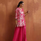 trueBrowns Pink Metallic Sharara Set | Swadesiicart