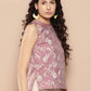 InWeave Women's Mauve Brocade Halter Top - Swadesiicart