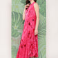 InWeave Women's Magenta Tie And Die Dress - Swadesiicart