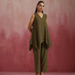 trueBrowns Olive Cotton Dobby Dobby Co-ord set - Swadesiicart