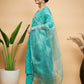 InWeave Women's Aqua S Print Alia Cut Gota Work Kurta Set W Aqua Le Du - Swadesiicart