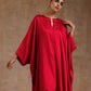 trueBrowns Red Modal Satin Oversized Round Co-Ord Set - Swadesiicart