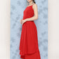 InWeave Women's Red Strappy Set W Navy Pink Lotus Cr Duptta - Swadesiicart