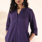 trueBrowns Purple Cotton Relaxed Co-ord Set - Swadesiicart