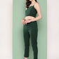 InWeave Women's Green Top Bottom W Mustard Bandhej Long Shrug Set - Swadesiicart