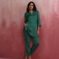 trueBrowns Green Straight Kurta Co-ord Set - Swadesiicart