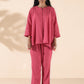 trueBrowns Pink Cotton Dobby Oversized Co-ord Set - Swadesiicart