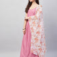 InWeave Women's Light Pink Strappy Set W Cream Orange Print Ge Dupatta - Swadesiicart