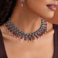 trueBrowns Silver Tone Banjara Necklace Set - Swadesiicart
