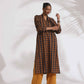 trueBrowns Black Cotton Print Straight Kurta Set | Swadesiicart