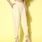 Ahalyaa Beige Floral Lace Insert Dhoti Pants | Swadesiicart