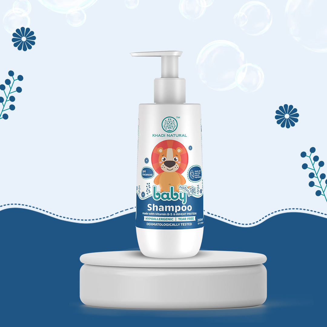 Khadi Natural Baby Hair Cleanser Made With Vitamin B-5 and Wheat Protein, Mild Baby Shampoo - 200ml