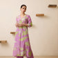 NOZ2TOZ Women's Floral Printed Knee Length V Neck Kurta Set - Swadesiicart
