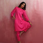 trueBrowns Pink Modal Round Neck Kurta Co-ord Set - Swadesiicart