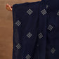 trueBrowns Midnight Blue Velvet Embroidered Shawl | Swadesiicart