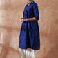 InWeave Women's Blue Mirror Work Flared Kurta - Swadesiicart
