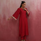 trueBrowns Red Straight Cotton Dobby Kurta Set | Swadesiicart