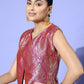 InWeave Women's Pink Brocade Jacket - Swadesiicart