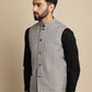 Even Apparels Men's Grey Mandarin Collar Waistcoat | Swadesiicart