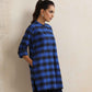 trueBrowns Blue Check Winter Top | Swadesiicart