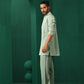 trueBrowns Men's Mint Green Dobby Co-ord Set - Swadesiicart