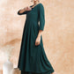 InWeave Women's Forest Green Chikankari Long Anarkali Kurta Sharara Set - Swadesiicart