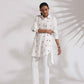 trueBrowns White Cotton Embroidered Kurta Co-ord Set - Swadesiicart