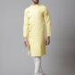 Even Apparels Yellow Sherwani Kurta With Asymetrical Cut | Swadesiicart
