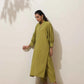 trueBrowns Pear Green Cotton Linen Kurta Pant Set | Swadesiicart