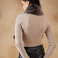 InWeave Women's Dark Grey Double Shade Faux Fur Neck Warmer - Swadesiicart
