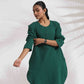 trueBrowns Green Cotton Kurta Co-ord Set - Swadesiicart