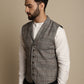 Even Apparels Men's Brown Waistcoat with Notched Lapel | Swadesiicart