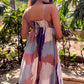 Noroke Pure Muslin Abstract Long Ruffled Tiered Dress - Printed | Swadesiicart