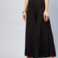 InWeave Solid Black Palazzo - Swadesiicart