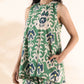 trueBrowns Green Cotton Ikat Sleeveless Co-ord Set - Swadesiicart