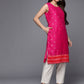 Ahalyaa Women Pink Geometric Printed Kurta | Swadesiicart