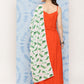 InWeave Women's Orange Strappy Set W White Pink Lotus Cr Duptta - Swadesiicart