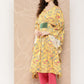 Ahalyaa Women Floral Printed Flared Sleeves Gotta Patti Floral Crepe Kaftan Kurta | Swadesiicart