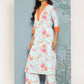 Ahalyaa Floral Printed Kurta With Palazzos | Swadesiicart