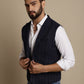 Even Apparels Men's Blue Waistcoat with Notched Lapel | Swadesiicart