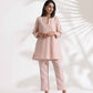 trueBrowns Light Pink Slub Co-ord Set - Swadesiicart