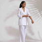 trueBrowns White Cotton Schiffli Jacket Co-ord Set - Swadesiicart